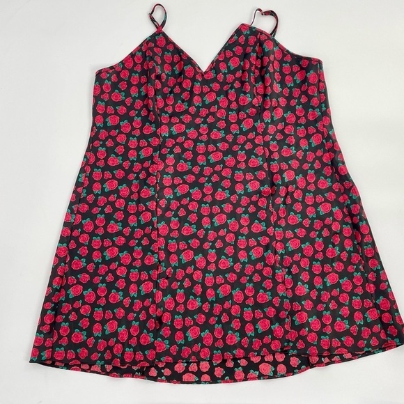 Delicates Rosebud Whimsigoth Lingerie Y2K Mini Satin Slip Dress L Dolls XX - Picture 1 of 11